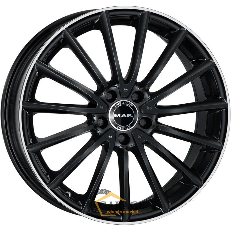 Komet MAK Komet 8x18 5*112 ET43 DIA66.6 Gloss Black Mirror Ring Литой