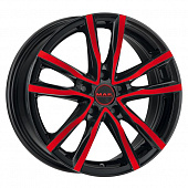 Milano Black and Red MAK Milano 8x18 PCD 5x114.3 ET 40 DIA 76 Black and Red